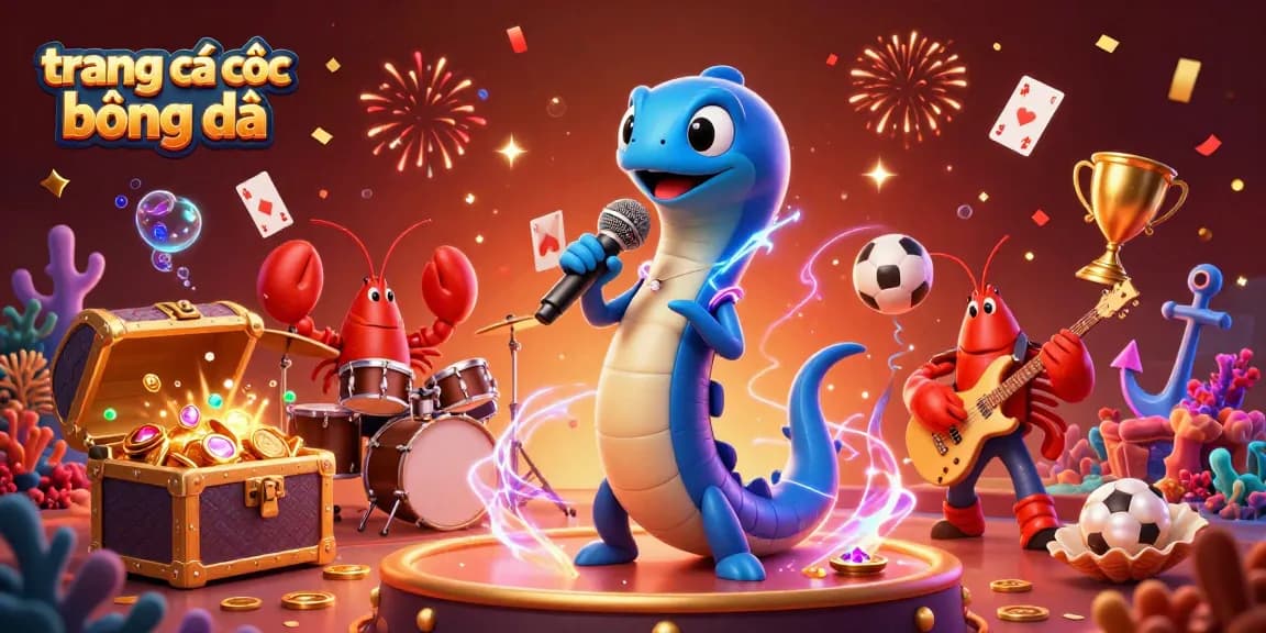 Experience the thrill of trang cá cược bóng đá with an electric eel DJ and lively underwater casino band.