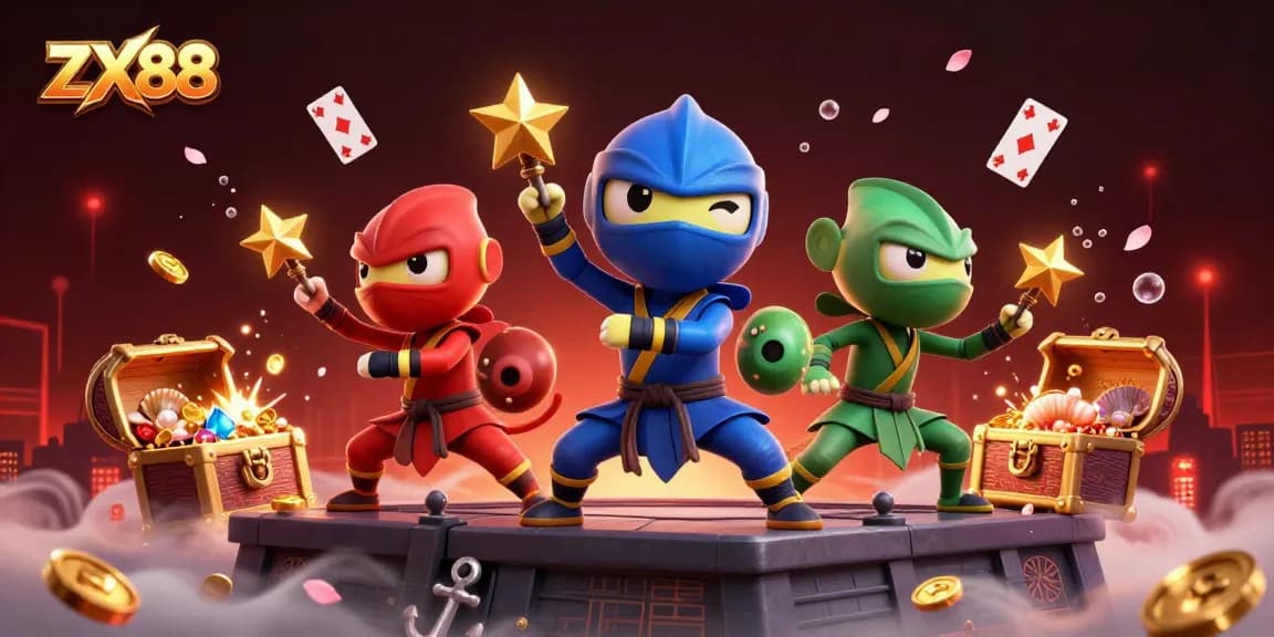 Engage in thrilling gameplay at ZX88, where ninja chameleons embrace the excitement of online slots and gaming.