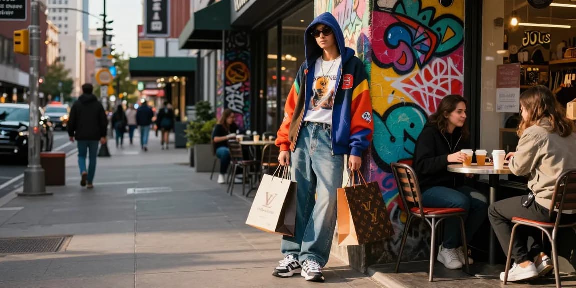 Fashionable model in stylish outfit showcasing the 레플리카 쇼핑몰 experience in an urban setting.