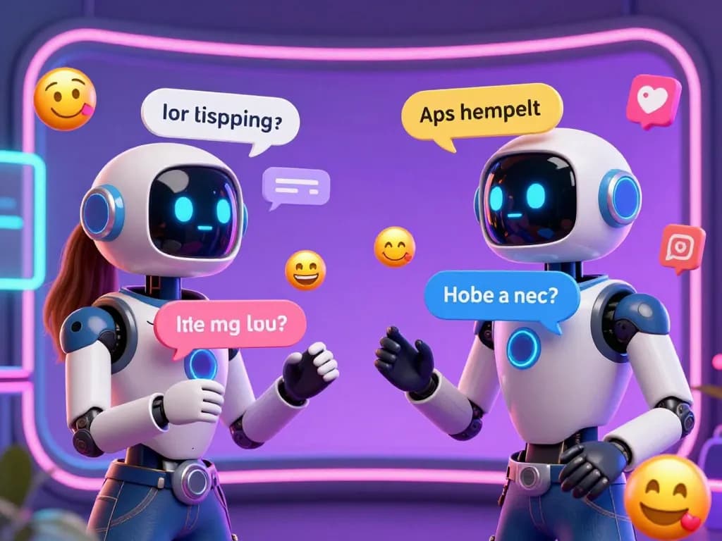 Dynamic interaction between chatbots engaging in sex AI chat, showcasing modern digital communication.