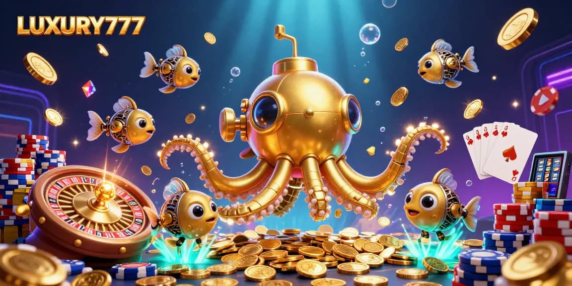 LUXURY777 menciptakan suasana kasino yang megah dengan fitur slot dan koin emas yang melimpah.