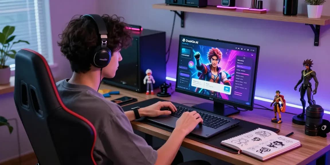 Engaging scene of a user exploring character ai nsfw interactions on CrushOn.AI, showcasing vibrant customizations and digital creativity.