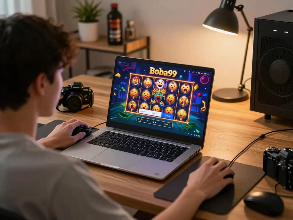 Antarmuka Boba99 Login ditampilkan di laptop selama sesi perjudian online yang mendebarkan di lingkungan rumah yang nyaman.