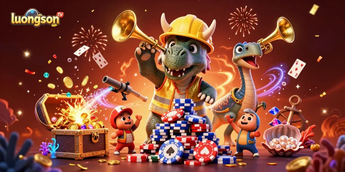 Experience thrilling gameplay with luongson tv's vibrant 3D dynamic casino scene featuring engaging characters and sparkling elements.
