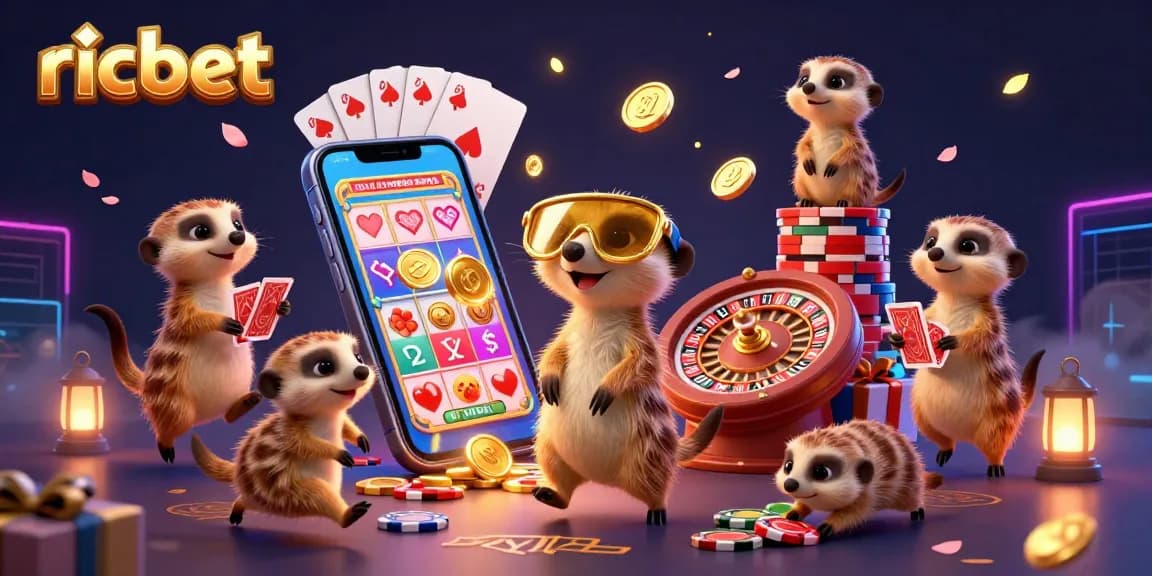 Experience the excitement of ricbet as meerkats operate a bustling casino, rich in colorful gaming elements.
