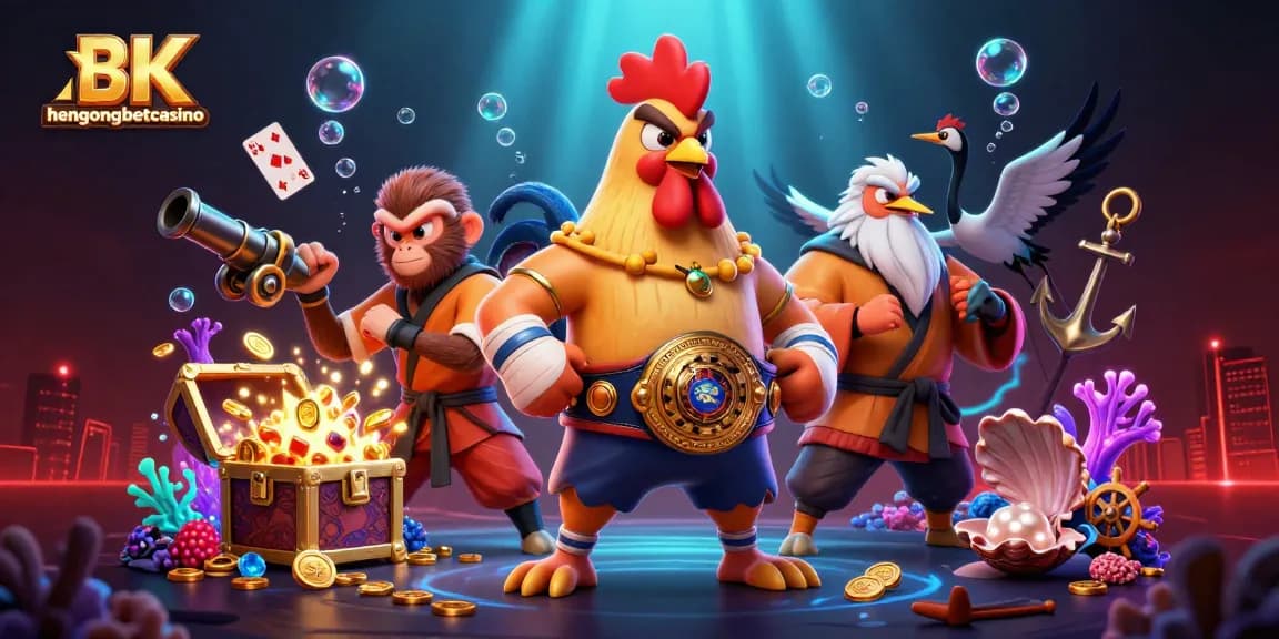 Play and win exciting games at hengongbetcasino with vibrant characters and dynamic casino elements.