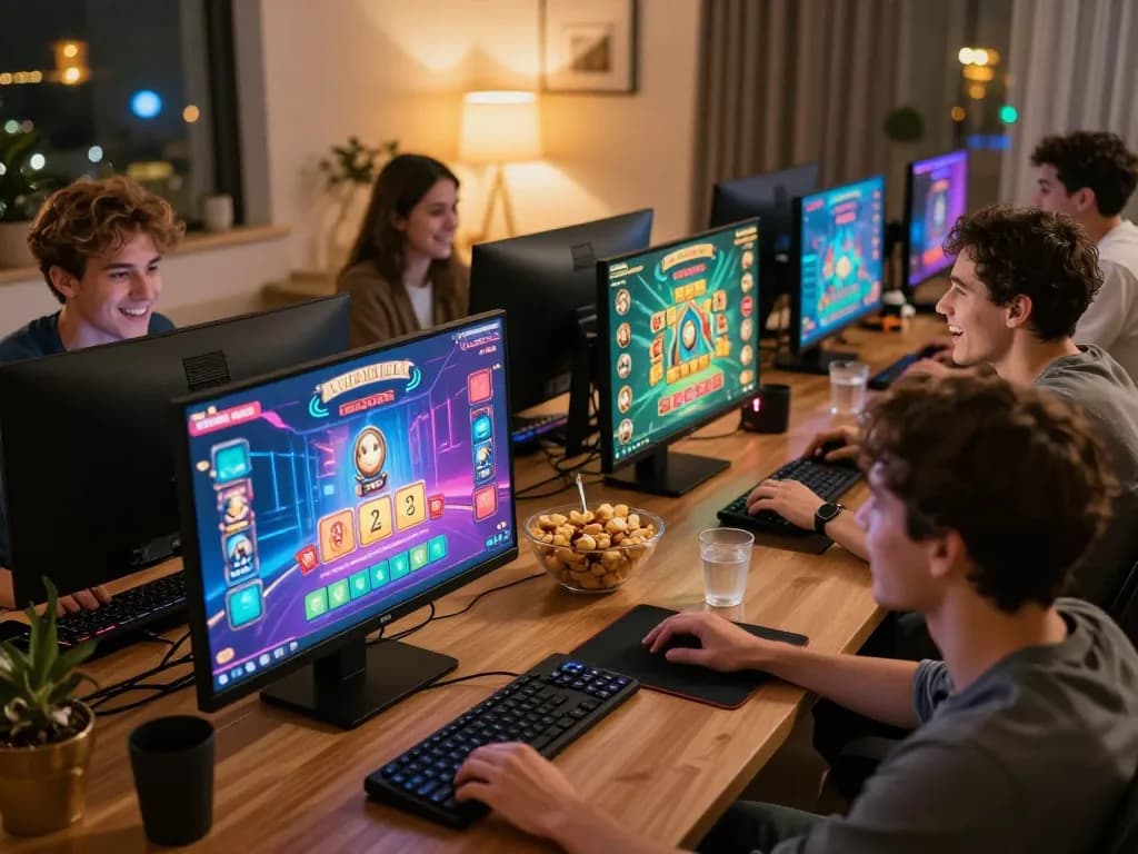 Players enjoying H5 browser play at home, engaged in online casino games in a cozy setting.