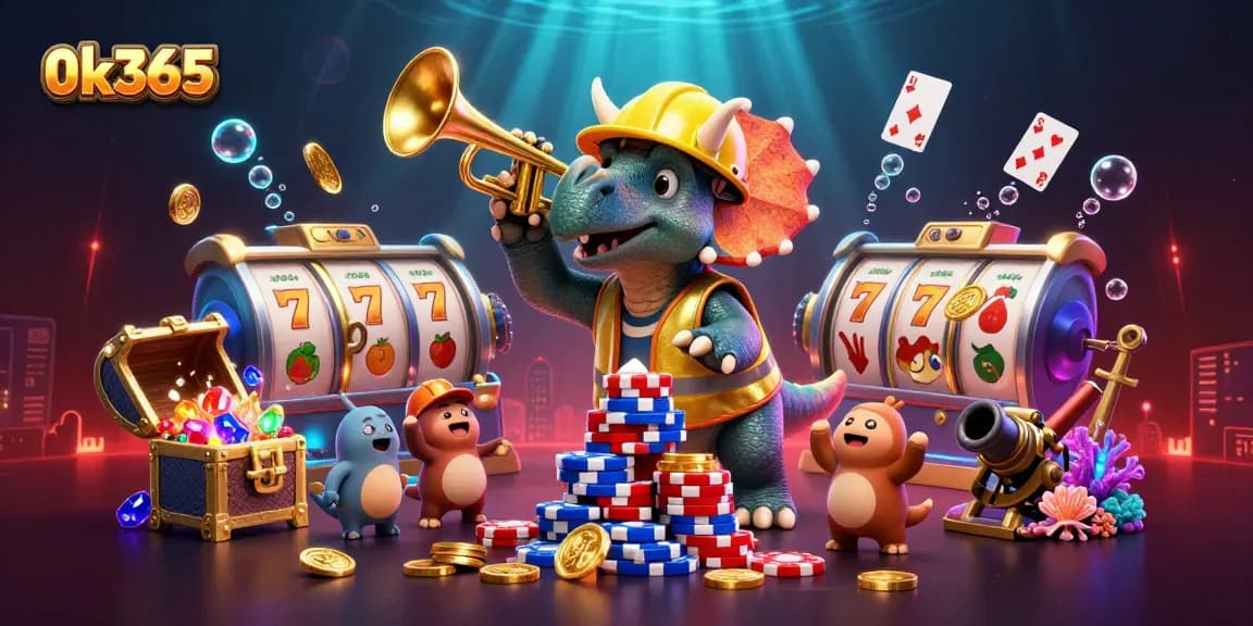 Experience thrilling spins at 0k365 with dynamic slots, poker chips, and vibrant casino elements.