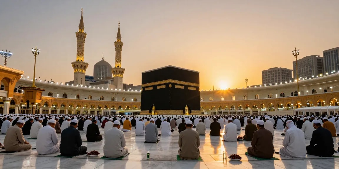 A breathtaking scene of Umroh Ramadhan at Masjidil Haram, showcasing spirituality and devotion during this special journey.