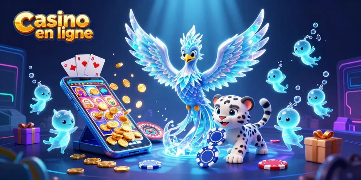 Jouez à des machines à sous au casino en ligne avec cette illustration dynamique mettant en valeur des personnages animés