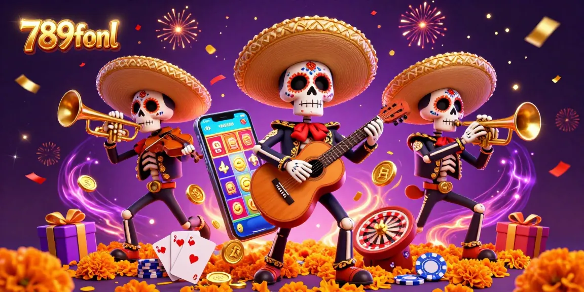 Experience vibrant fun at 789fonl with a celebratory 3D casino mariachi band and thrilling game elements.