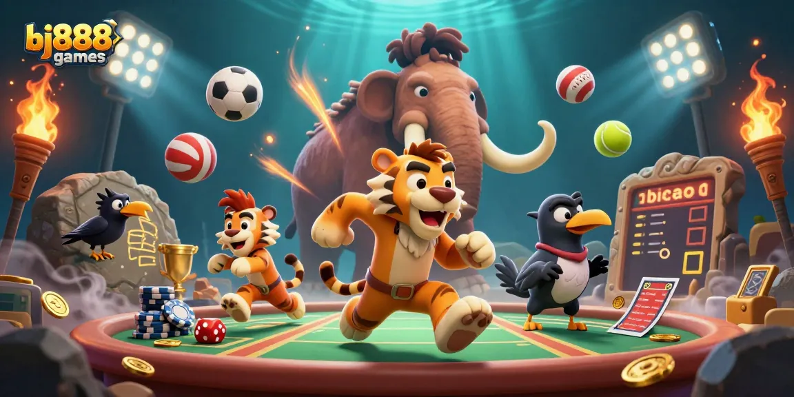 Experience the excitement of bj888games with a vibrant 3D casino scene showcasing dynamic action!