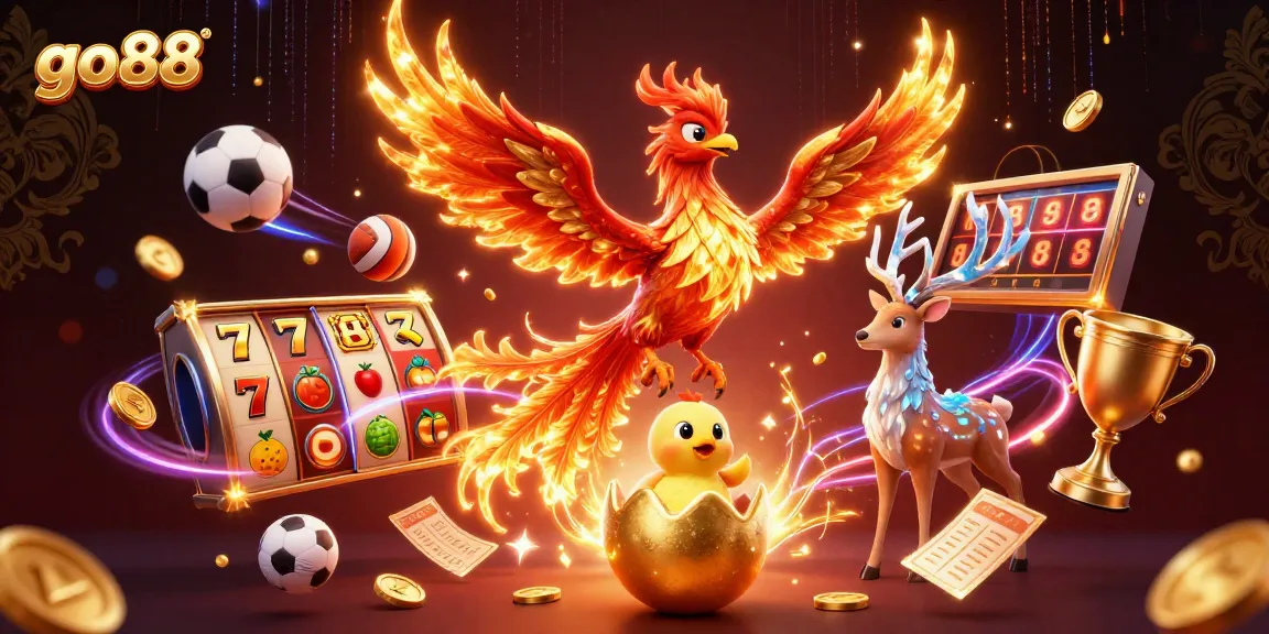 Experience thrilling gameplay with go88, showcasing a vibrant 3D casino scene featuring slot reels and dynamic characters.