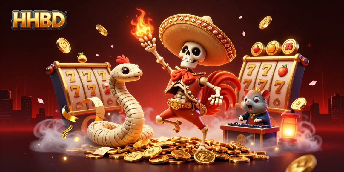 Winning big with HHBD as the skeleton mariachi dances on coins in a vibrant casino scene.