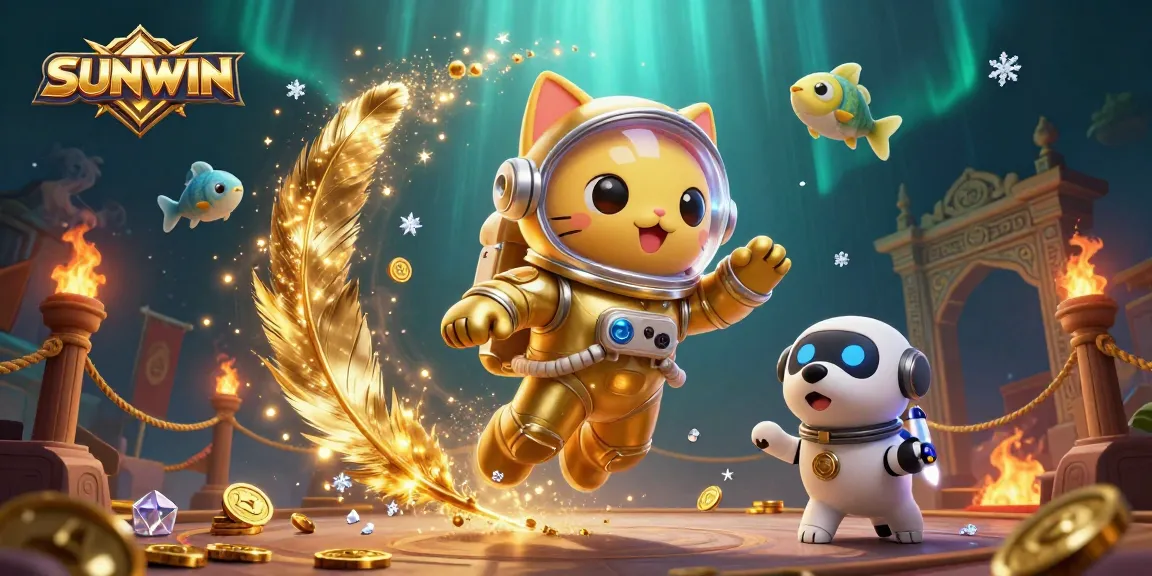 SUNWIN promotes excitement in an engaging casino scene with cosmic characters and dynamic elements.
