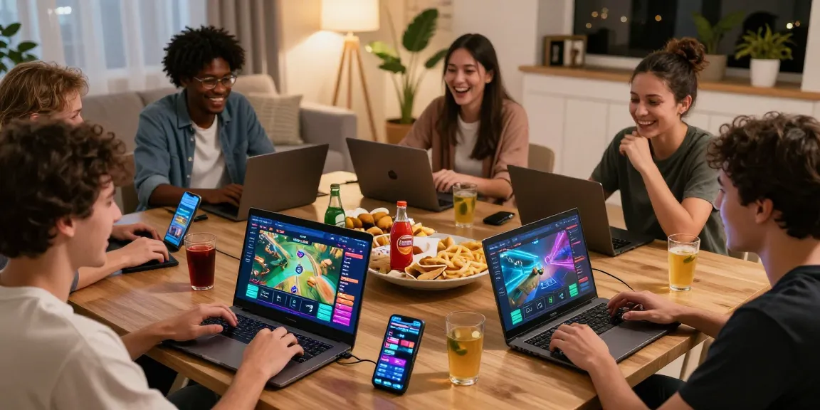 Engaging gaming experience with players enjoying B52 at home, featuring vibrant graphics and interaction.