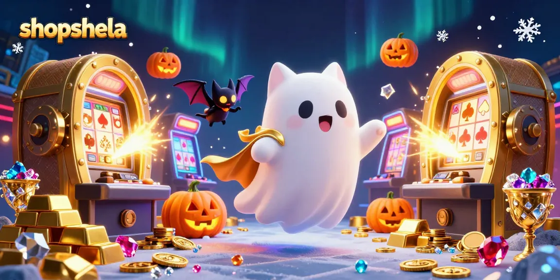 Experience exhilarating slots at shopshela with glowing jackpots and a friendly ghost cat.