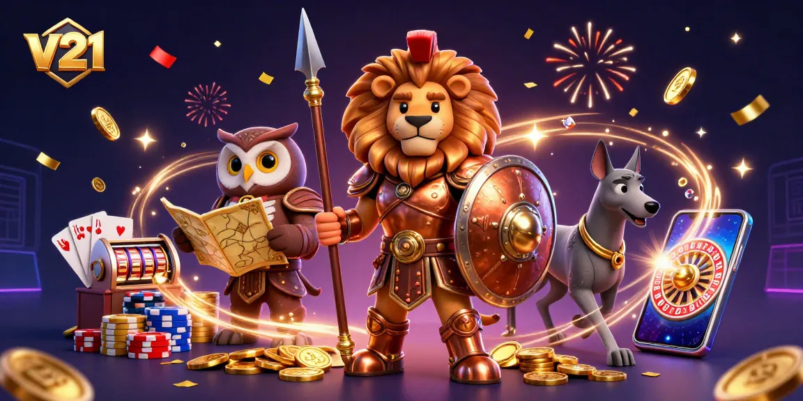 Menangkan permainan v21 dengan karakter berani dan keberuntungan yang memukau di slot!