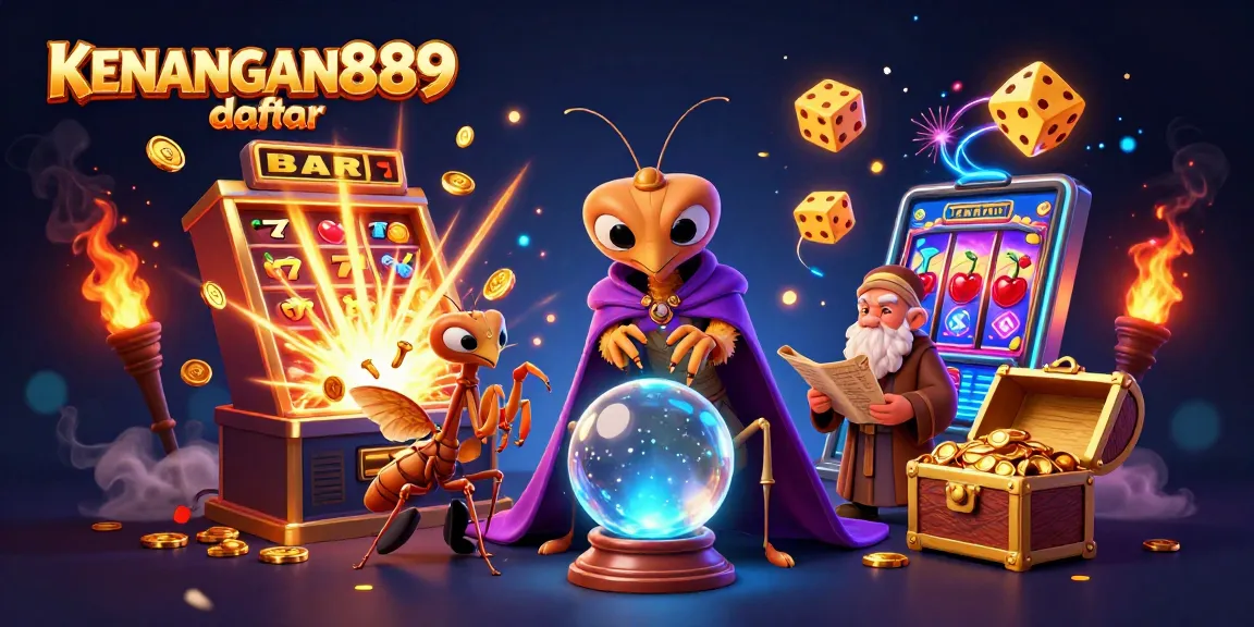 Experience immersive play with KENANGAN889 daftar featuring vibrant slot machines and whimsical characters.
