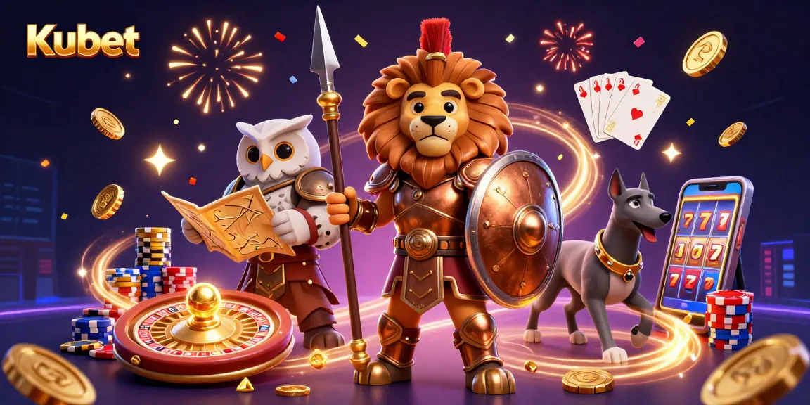 Kubet players strategizing wins amidst golden coins and roulette action in a vibrant casino scene.