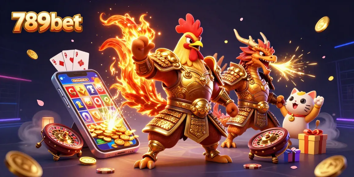 Experience thrilling adventures with 789bet's fantastical characters in an action-packed casino scene.