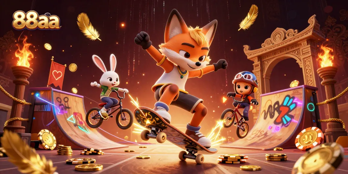 Watch the fox perform tricks in an exciting 88aa casino-themed adventure with vibrant graphics.