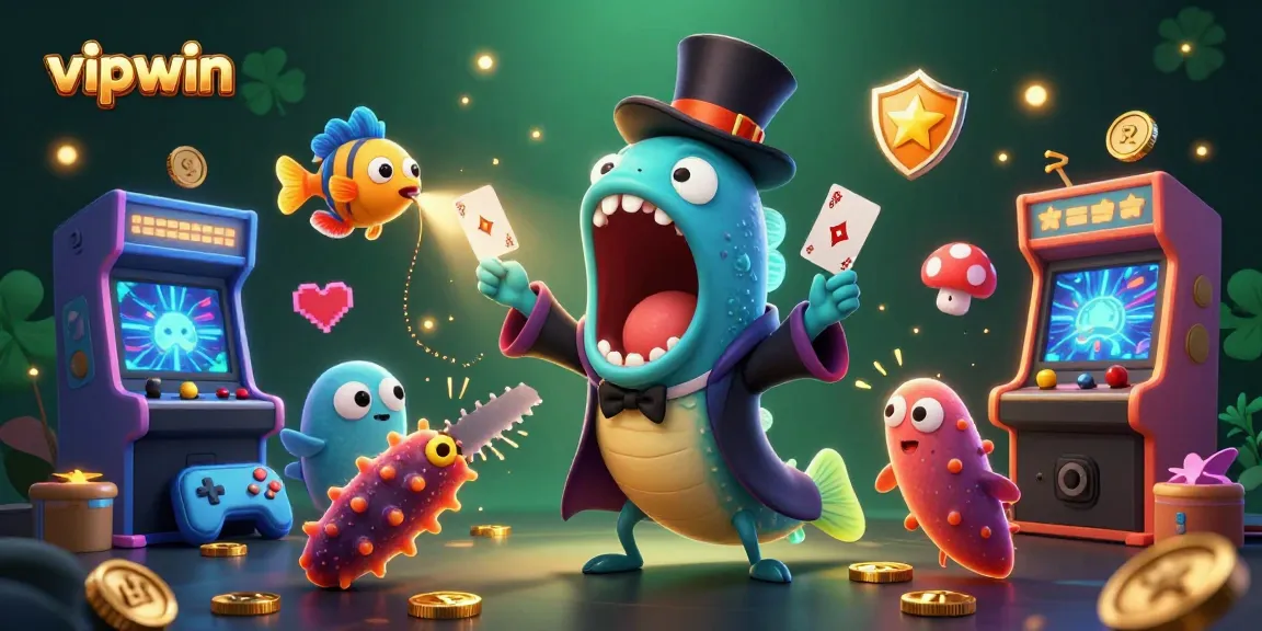 Experience thrilling card tricks at vipwin with enchanting underwater creatures performing in a dynamic casino scene.