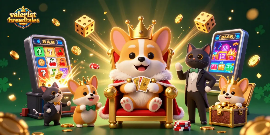 Experience the excitement of valeriesthreadtales as the royal corgi rules the casino world, surrounded by jackpots!