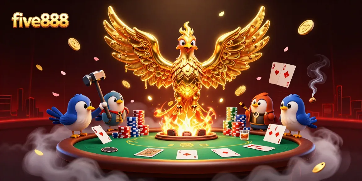 Experience thrilling gameplay at five888 with a vibrant poker scene featuring dynamic characters and rich details.