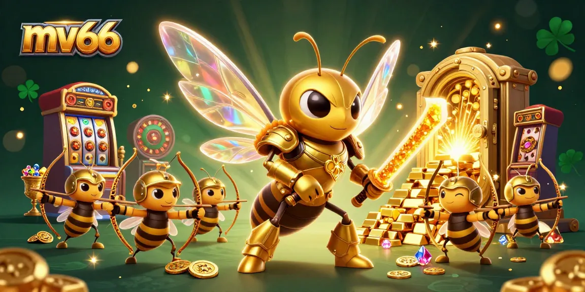 Engage in thrilling games at mv66 with samurai hornet and bee archers amid dazzling casino elements.