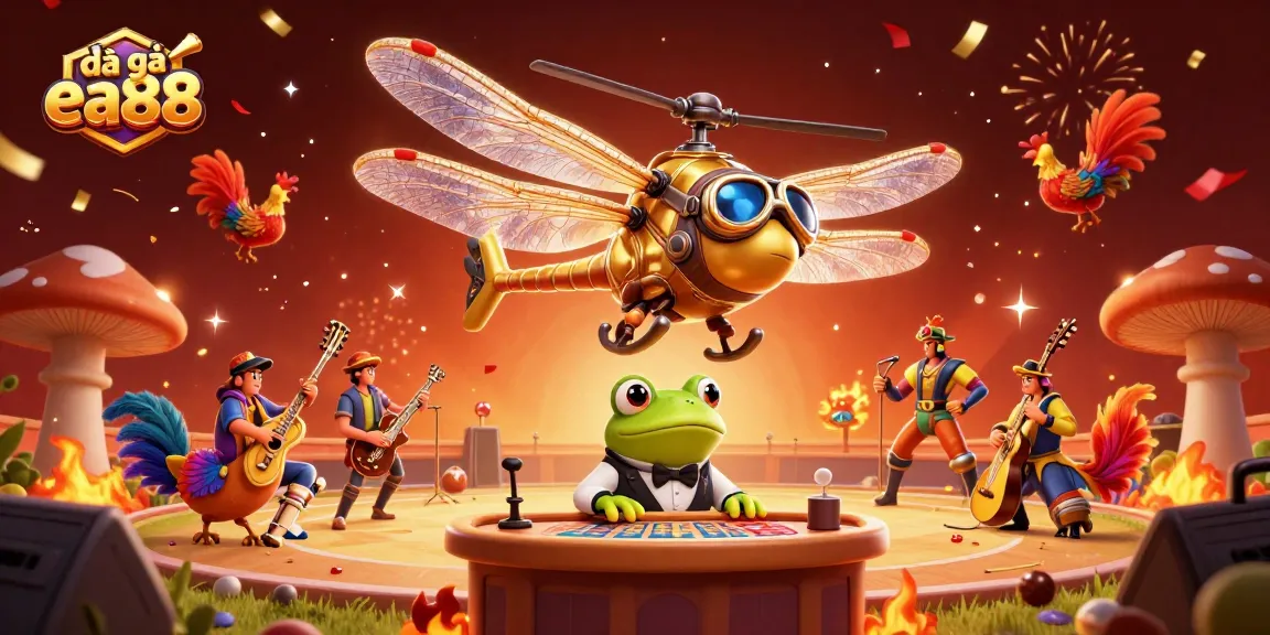 Engage in the excitement of đá gà ea88 at a vibrant cockfighting arena with colorful characters.