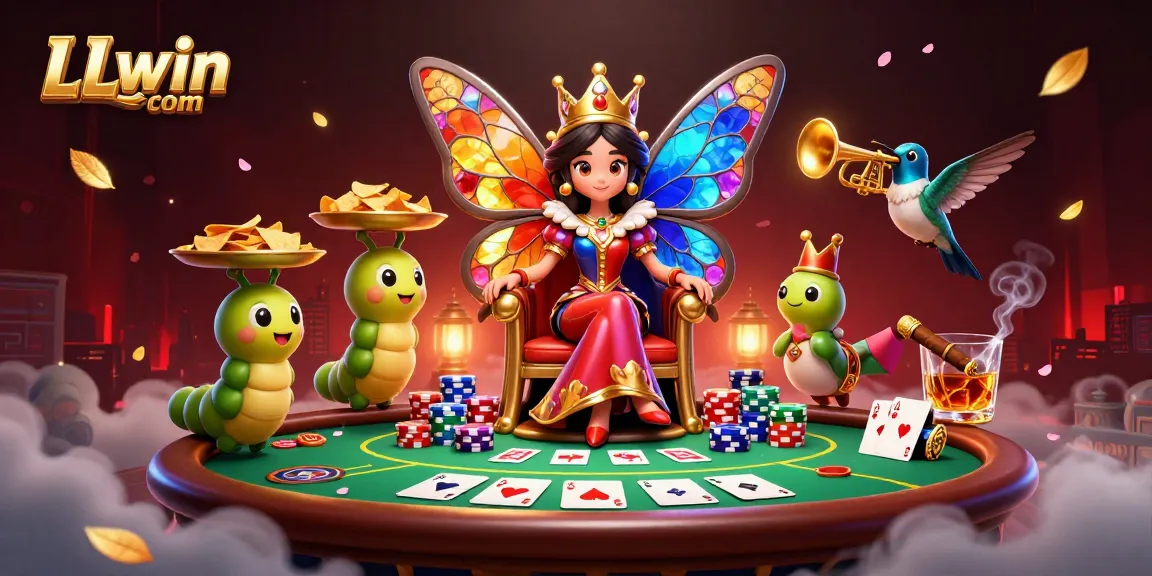 Experience the excitement of gaming at LLwin com with a vibrant casino scene featuring poker elements.