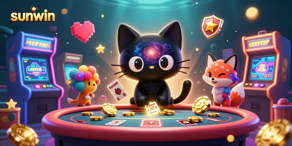 Engage with the exciting sunwin cosmic casino where gravity-defying characters draw in golden chips and cards.