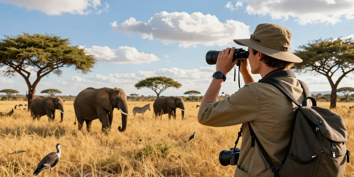 NAGA2000 traveler observing wildlife in Kidepo Valley National Park.