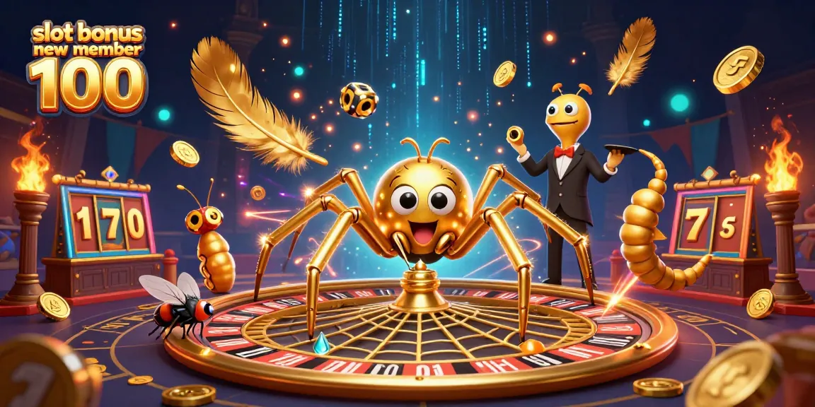 Spin for riches with slot bonus new member 100, as a golden spider awaits your next bet!
