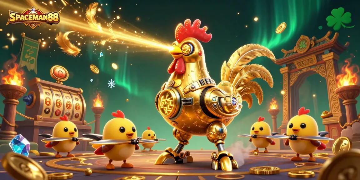 Engage with SPACEMAN88 in this action-packed casino scene showcasing advanced slot features and vibrant characters.