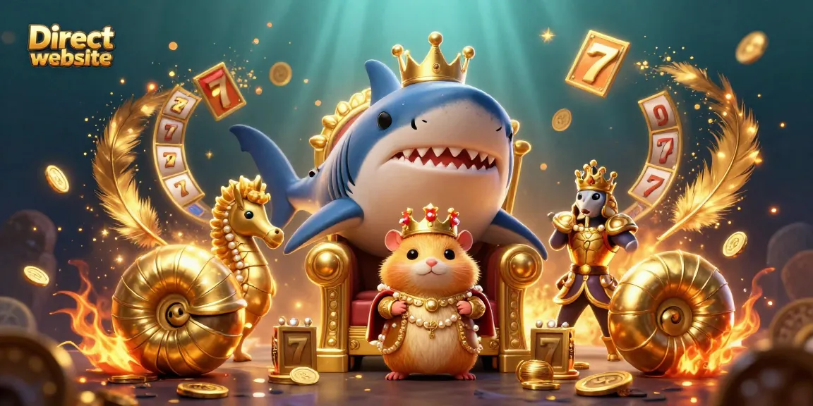 Engage with the Direct website through vibrant 3D illustrations of a hamster king with gaming elements like slot reels.