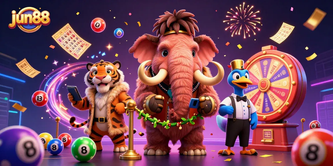 Experience the excitement of jun88 with vibrant games and colorful characters in a lively casino scene.