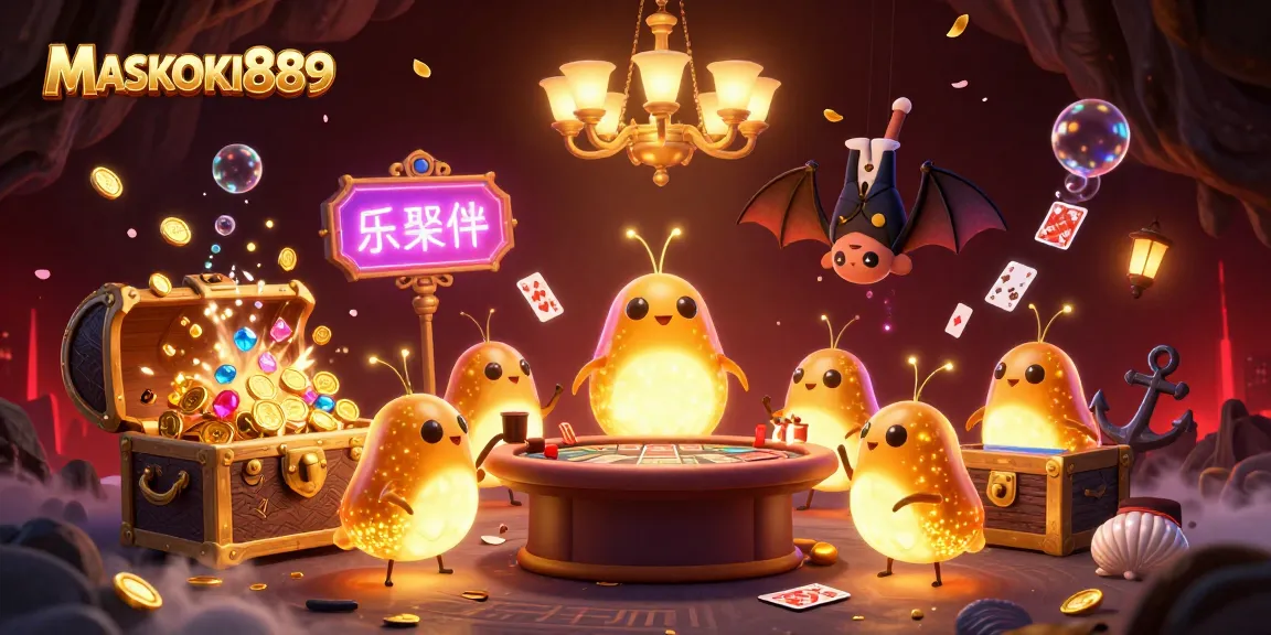 Light up the gaming action with MASKOKI889's vibrant casino scene featuring glowworms.