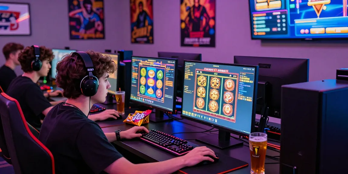 Engaging online slot gaming scene featuring a player immersed in a vibrant slot game interface.