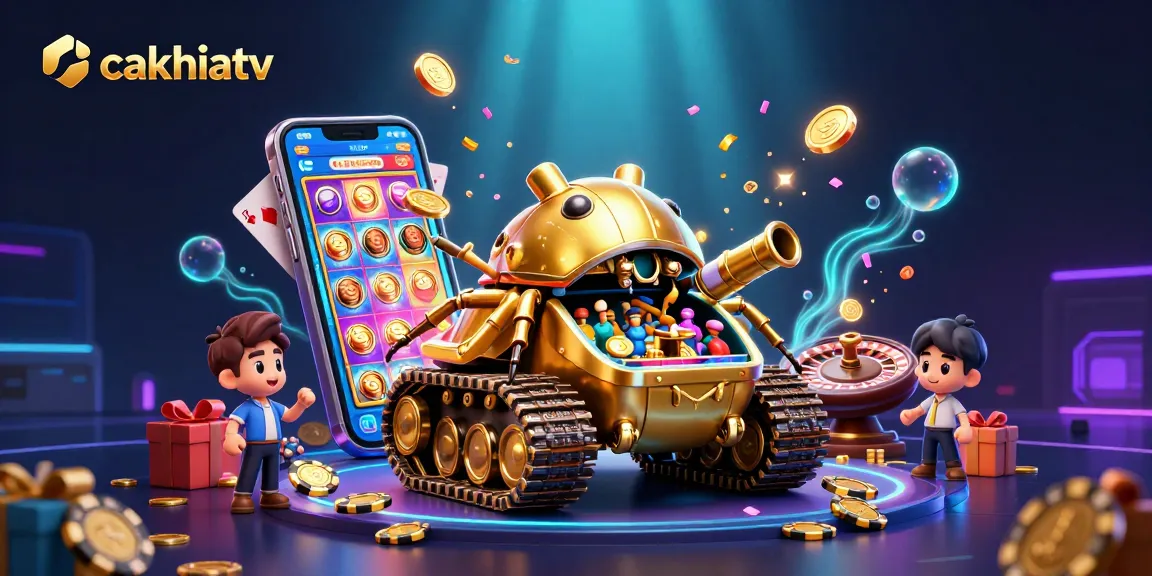 Cakhiatv showcases a vibrant 3D casino scene with immersive gaming elements and dynamic action.