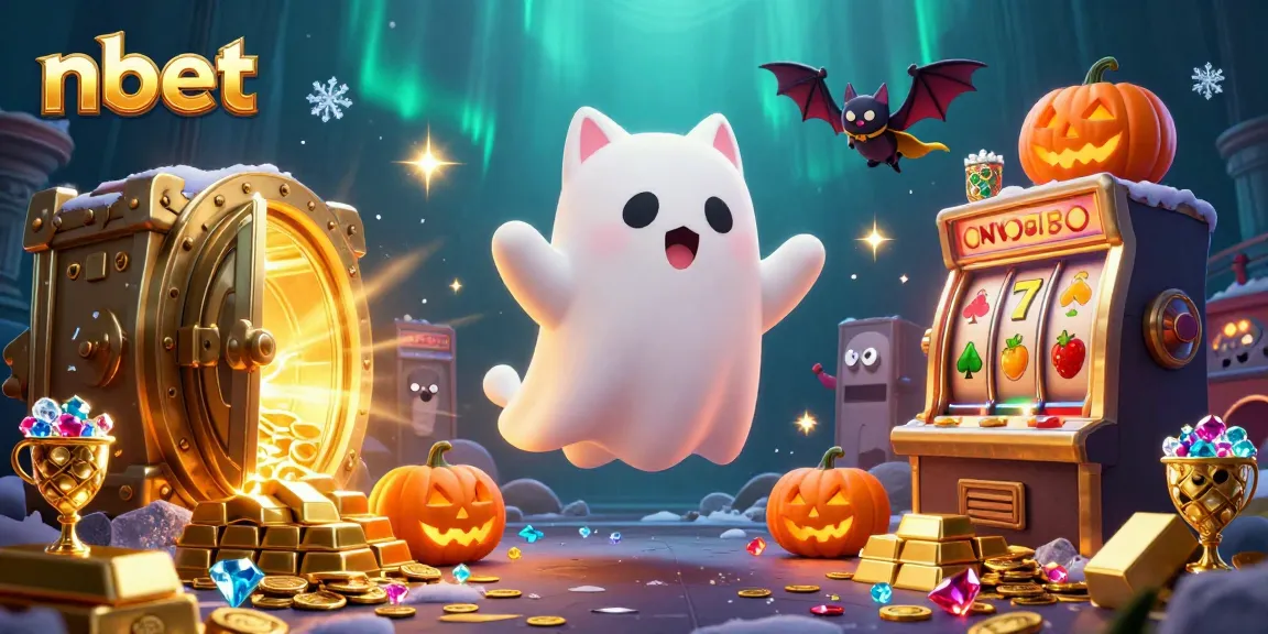 Experience the excitement of nbet with a ghost cat and lush casino elements in a haunted mansion.