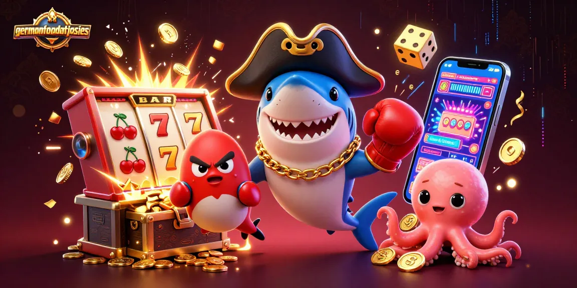 Spin to win at germanfoodatjosies with a thrilling pirate-themed jackpot scene featuring animated casino characters!