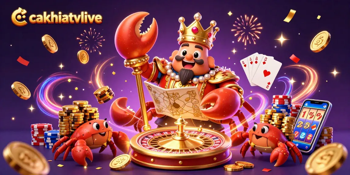 Experience thrilling gameplay at cakhiatvlive with the golden crab emperor and lucky symbols!