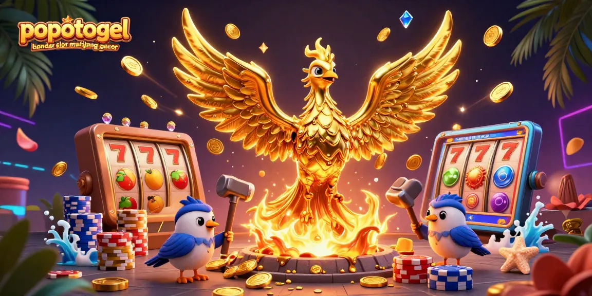 Experience the thrills with popotogel bandar slot mahjong gacor showcasing golden phoenix and slot symbols.