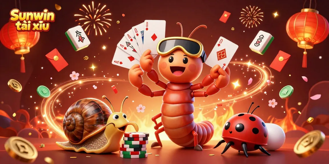Experience the excitement of Sunwin tài xỉu with vibrant casino characters and elements in this thrilling illustration.