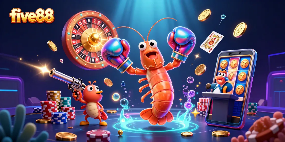 Experience exhilarating wins with five88 in this vibrant casino scene featuring dynamic game elements.