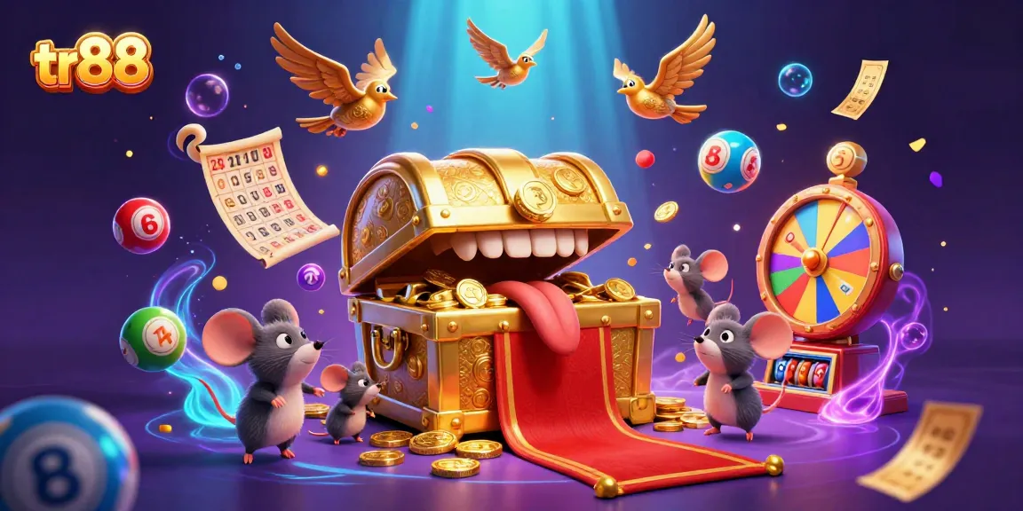 Experience thrilling wins at tr88 with a lively lottery scene filled with colorful elements and vibrant energy.