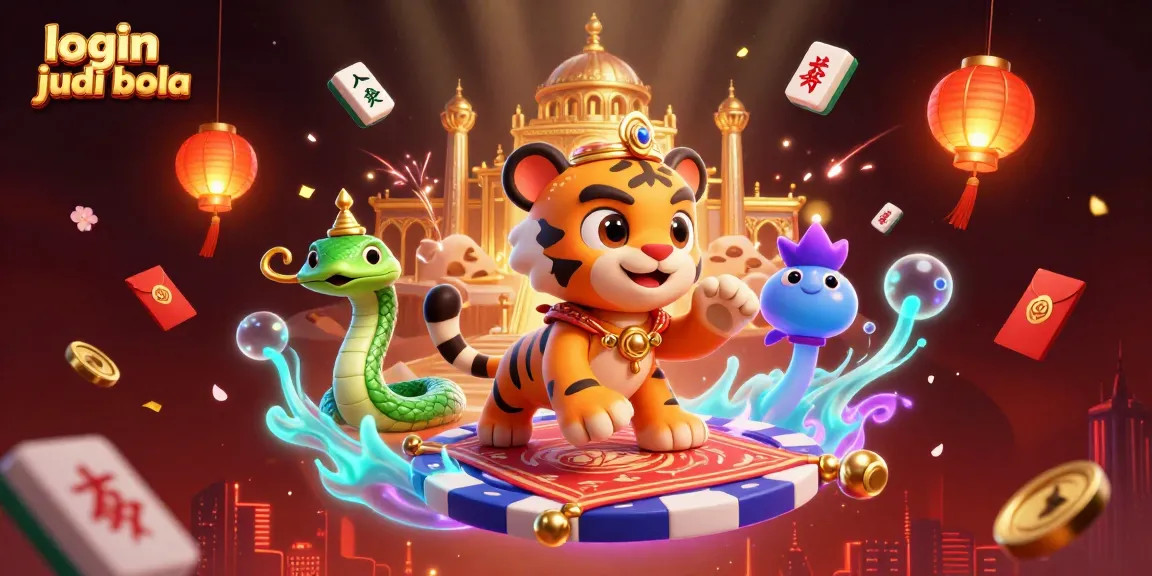 Experience the thrill of login judi bola with a vibrant casino-themed 3D illustration.