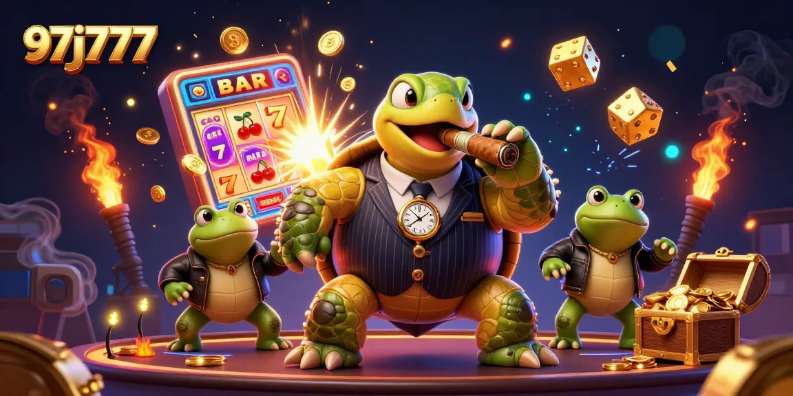 Experience the thrill of 97j777's dynamic casino scene featuring lucky symbols and explosive jackpots.